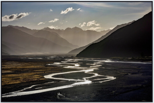 Braided River Box Frame Print 80X53Cm